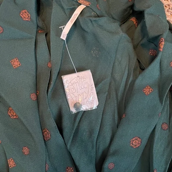 NWT Free People women's jade green star eyes jumpsuit size medium - Picture 4 of 7